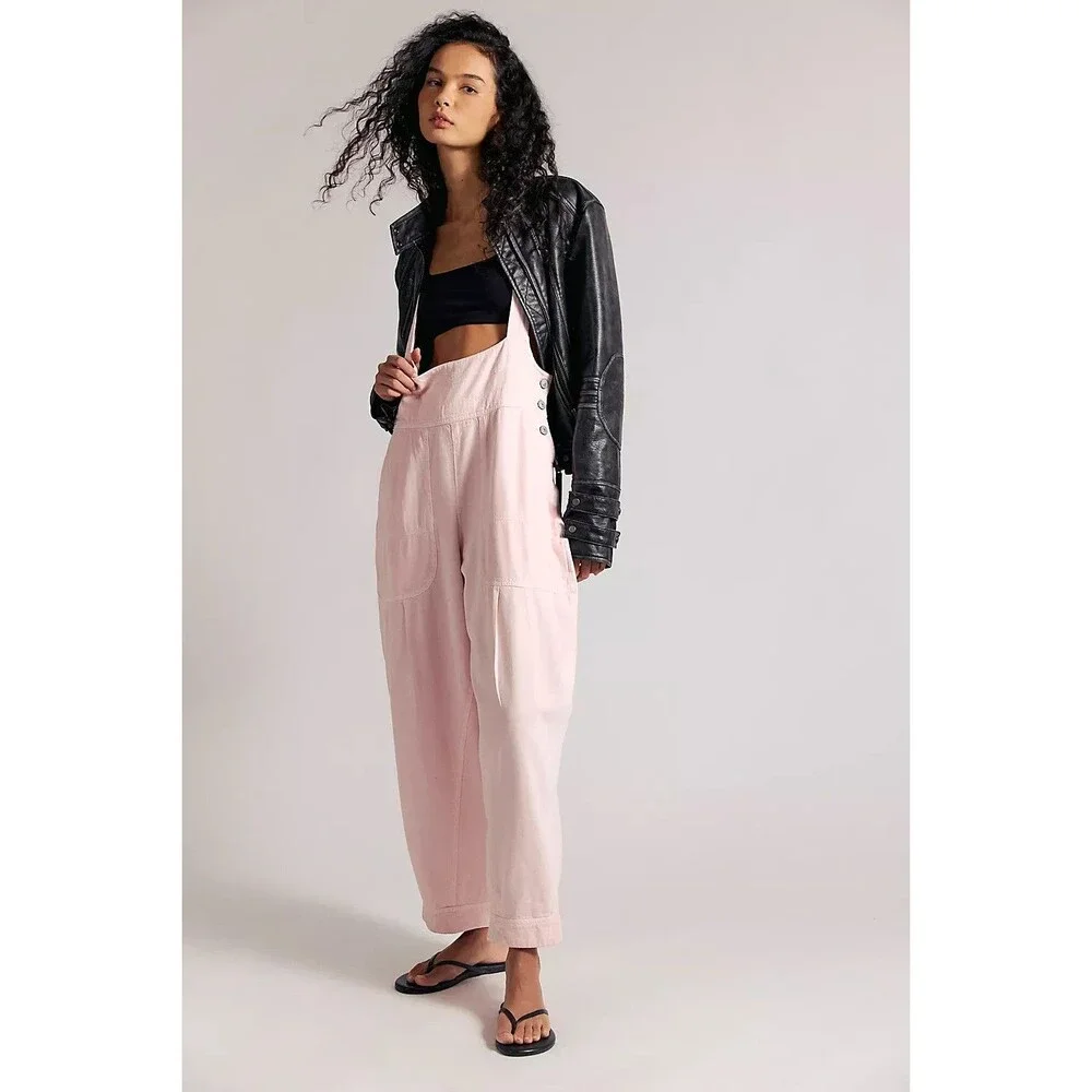 Free People We The Free Felix Tapered Overalls Jumpsuit Pinafore Solid XS 286884